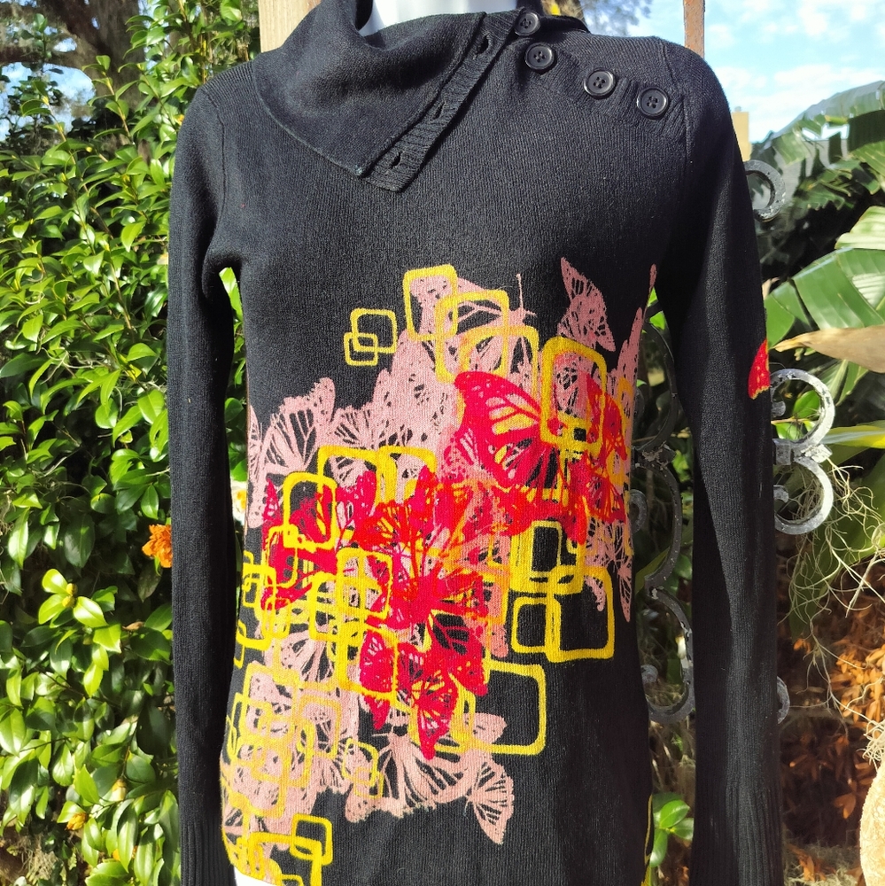 Gramm pre Y2K, 90's vintage butterfly sweater XS/S